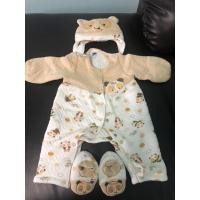 ราคา น่ารักมาก บอดี้สูท Enfant gold พร้อมหมวกและถุงเท้าแรกเกิด (10805458082)