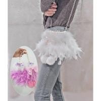 ราคา กระเป๋า​ถือขนนกฟรุ้งฟริ้งสายมุกพร้อมสายแบบโซ่สะพายข้าง​ (9632914031)