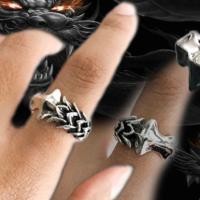 ราคา แหวน เงินแท้ลายเกล็ดมังกรและกระดูก ดุดันสองสไตล์ Sterling Silver 925 NSRG2218 (14227489534)