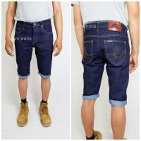 ราคา กางเกงยีนส์ชาย กางเกงยีนส์ขาสั้น ผ้ายืด สียีนส์เข้ม (10230677587)