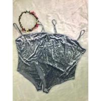 ราคา บอดี้สูทกำมะหยี่สีเทา Forever21 ส่งฟรีลทบ (1226536882)