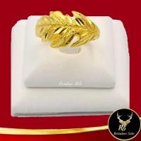 ราคา Ring (No.84RD) แหวนหุ้มทอง แหวนผู้หญิง แหวนแฟชั่นทองชุบ ลายใบไม้จิกเพชร นน.1 สลึง งานเคลือบแก้วหนาพิเศษ ชุบทองไมครอน (19764722640)