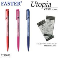 ราคา ปากกาลูกลื่น สีตามด้าม ยูโทเปีย 0.38 ฟาสเตอร์ (Utopia Faster) CX828 (6452408824)
