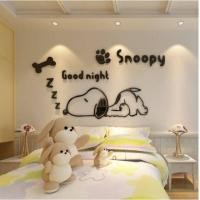 ราคา สติ๊กเกอร์อะคริลิคลายการ์ตูน อะคริลิคติดผนังสนูปปี้ แผ่นอะคริลิคติดผนัง 3D Snoopy (100x51cm) สำหรับติดผนัง ตกแต่งบ้าน (7418212681)