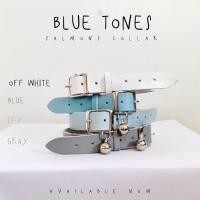 ราคา ปลอกคอหนังแท้โทนสี ฟ้า สลักชื่อและเบอร์โทรฟรี (10361061172)