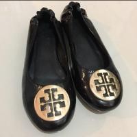 ราคา รองเท้าคัทชูส้นเตี้ย Tory Burch ballet flat black/gold size37เทียบเท่า38 (4500686417)