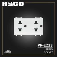 ราคา HAGO Primo เต้ารับ 3 ขาคู่ พร้อมม่านนิรภัย รหัส PR-E233 (5243673421)