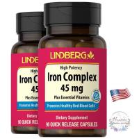ราคา Iron Complex 45 mg 90 Quick Release Capsules LINDBERG Vitamin C B6 B12 Folate (22350481993)