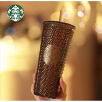 ราคา *** New item *** Starbucks cold cup 24oz Black/Gold Diamond Studded Tumbler (แก้วหนามดำ/ทอง) *** จาก Starbucks China *** (4077489310)