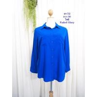 ราคา เสื้อมือสอง เสื้อสาวอวบ อก 52 ยาว 30 นิ้ว แบรนด์ Faded Glory เสื้อเชิ้ต แขนยาว ผ้าโพลี (9173640434)