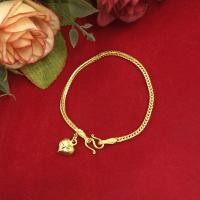 ราคา สร้อยข้อมือทองลายกระดูกงูห้อยจี้หัวใจ ยาว 7 นิ้ว น้ำหนัก 2 สลึง หุ้มเศษทองเยาวราช ทองชุบ ทองปลอม ใส่แทนทองแท้ได้ (8434727762)