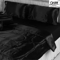ราคา OHM ผ้าปูที่นอน ผ้าเครปซาติน 220 เส้น ขนาด 6 ฟุต 5 ชิ้น (สีดำ) (904880228)