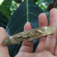 ราคา กำไลข้อมือทองเหลืองลายมังกร(งานเก่า) (18182904567)