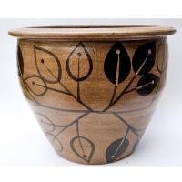 ราคา กระถางดินเผา ลายใบไม้พื้นขาว ขนาด 12 x 9.5 นิ้ว (5334995627)