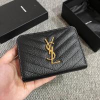 ราคา ของแท้ ส่งฟรี ❗ YSL Black Small Compact Monogram Wallet (9076479634)