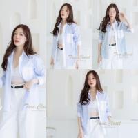 ราคา ZO078 TARA Shirt Minimal เสื้อเชิ้ตแขนยาว ลายริ้วเล็ก กระดุมหน้า ลายทาง ทำให้ดูผอม สูง แต่งกระเป๋าข้าง สไตล์มินิมอล เนื้อผ้าคอตตอล ผ้าดี งานดี ทรงน่ารักมาก (22583915995)