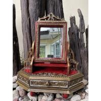 ราคา คันฉ่อง วินเทจ กระจกส่องหน้า ตั้งโต๊ะ ย40 x ลึก 16 x สูง x 44 cm 1 ลิ้นชัก โต๊ะเครื่องแป้ง สไตล์ไทยล้านนาโบราณ (20423284991)