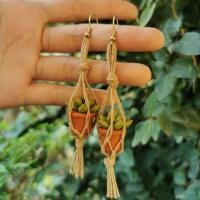 ราคา ต่างหูไม้อวบน้ำ​งานปั้นจากดินโพลิเมอร์ (9214316881)