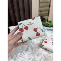 ราคา Coach Snap Wallet With Heart Cherry Print (22223293806)