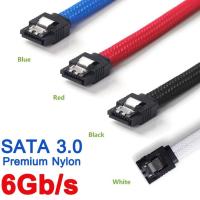 ราคา 1PCs 50CM SATA 3.0 III SATA3 7pin Data Cable with Premium Sleeved Nylon 6Gb/s SSD Cables HDD Hard Disk Drive Cord (6145557533)