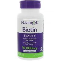 ราคา ของแท้ ไบโอติน, Natrol, Biotin , 10,000 Mcg, 100 Tablets (1546040921)