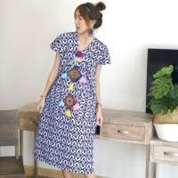 ราคา เดรสกะเหรี่ยงพื้นเมือง ผ้าฝ้ายพิมพ์ลาย (4816670327)