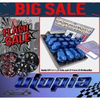 ราคา น๊อตล้อ RAYS แท้ !!!! น๊อตล้อรถยนต์ แบบยาว ขนาดเกลียว 1.25 เบอร์ 19 สีน้ำเงิน จำนวน 20 ตัว พร้อมบล็อคถอดน๊อตล้อ (22071060136)