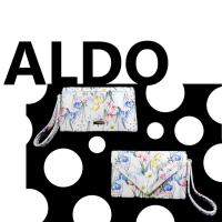 ราคา กระเป๋าสะพายข้างสีชมพูอ่อน แบรนด์ ALDO แท้ ลายดอกไม้ (3602723683)