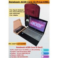 ราคา โน๊ตบุ๊คมือสอง ราคาถูก Notebook Acer Core i3 Gen3 Ram 4G Harddisk 500G ของแถมใหม่4รายการ (17491723421)