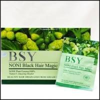 ราคา 3 ซอง ของแท้ BSY NONI Black Hair Magic แชมพูปิดผมขาวสีดำสมุนไพรแท้ 100% สีดำธรรมชาติ แชมพูลูกยอ (1820432543)