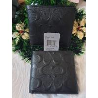 ราคา กระเป๋าสตางค์ผู้ชาย COACH Coin Wallet In Crossgrain Leather F75363 (4940157244)