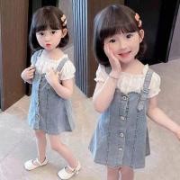 ราคา 2 ชิ้น ชุดเซตเอี๊ยมกระโปรงยีนส์+เสื้อแขนสั้น (18412598902)