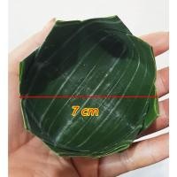 ราคา 100 ใบ กระทงใบตองสด ใส่ขนม ใส่ห่อหมก ของคาว ของหวาน ขนาด 7 ซม. (23018937291)