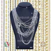 ราคา 18K-N0C สร้อยคอทองขาวแท้ ITALY 750 White gold รุ่น โซ่ทุบ D.C Stamped Rolo W140 (23467003822)