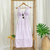 ราคา เดรสยาว สีม่วงพาสเทล (12313029783)