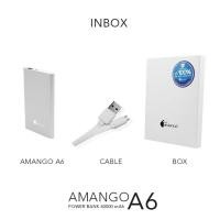 ราคา Power Bank แบตเตอรี่สำรอง aManGo รุ่น A6 ความจุ 6000 mAh แท้100% (AMGPBA6) (1729225618)