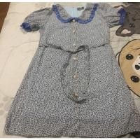 ราคา เดรสลายจุด สีฟ้า ซิปหลัง (22725999415)