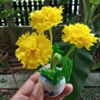 ราคา กระถางจิ๋วต้นดอกดาวเรืองดินปั้น (2407950917)