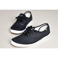 ราคา Keds ร้องเท้าผ้าใบผู้หญิง แบบผูกเชือก สีดำ มีกากเพชร มือสอง (13412224472)
