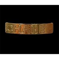 ราคา CHANEL Vintage Logo Hair clip Gold color (14977866599)