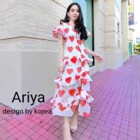 ราคา เดรสยาวสกรีนลายหหัวใจ♥️งานป้าย: Ariya xl (7333627495)