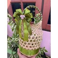 ราคา ชะลอมไม้ไผ่ ชะลอมสานขนาด6นิ้ว พร้อมโบว์ตกแต่ง (19060327744)