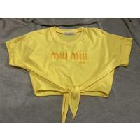 ราคา เสื้อครอป ผูกเอว ปัก miu miu (15259470532)