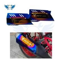 ราคา ครอบท่อเดิมสีไทเท ตรงรุ่น MT-15 ครอบท่อร้อน งานเลสทำสี รุ้ง(0110) (8149362010)