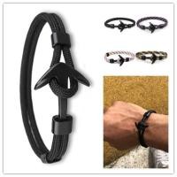 ราคา พร้อมส่ง สร้อยข้อมือเชือกถักโพลีเอสเตอร์ ลายสมอเรือ 21 ซม. สําหรับผู้ชาย (14458086157)