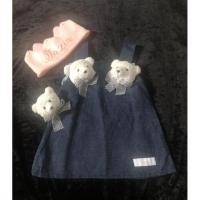 ราคา [เสื้อผ้ามือ 2 ลูกสาว] เดรสเอี๊ยมยีนส์ ติดหัวหมี (14457165604)