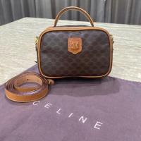 ราคา CELINE Macadam Brown 2ways Camera Bag -UNISEX ของแท้ กระเป๋าแบรนด์เนม มือสอง วินเทจ (17094488692)