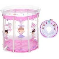 ราคา BIBISWIM สระว่ายน้ำ ทรงสูง ลายเจ้าหญิงสีชมพู+ ห่วงยางคอ สำหรับเด็กเล็ก ( มือสองสภาพดี) (451231256)