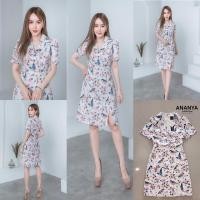 ราคา ป้าย ANANYA เดรสสั้นลายดอกสีสวย คอปก ทรงเข้ารูปผ่าหน้า สวยมาก เรียบหรูดูแพง ใส่ออกงาน ใส่ทำงานได้ (21679061913)