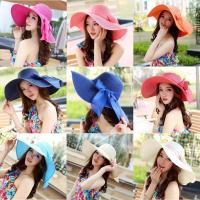 ราคา หมวกกันแดดชายหาดฤดูร้อน ปีกกว้าง สำหรับผู้หญิง พับได้ กว้าง (1396594618)